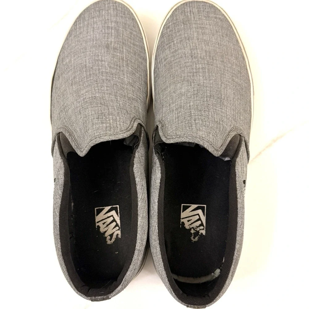 Vans Asher Deluxe Skate Shoes  Mens 11.5 Gray Slip-On  Comfort Textile